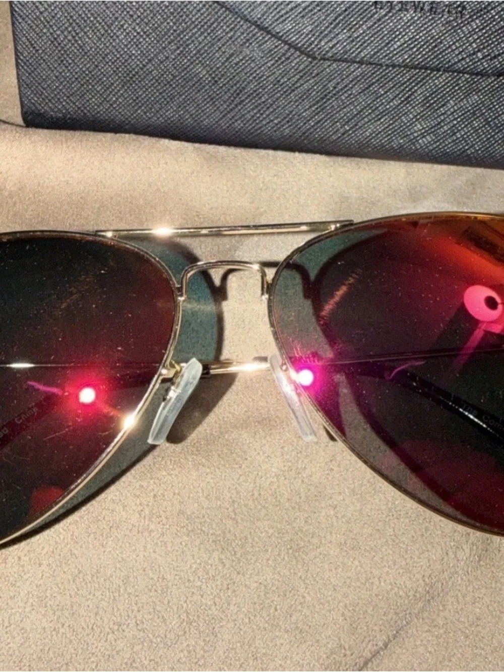 Women’s Aviator Sunglasses in Mirrored Pink-Orange